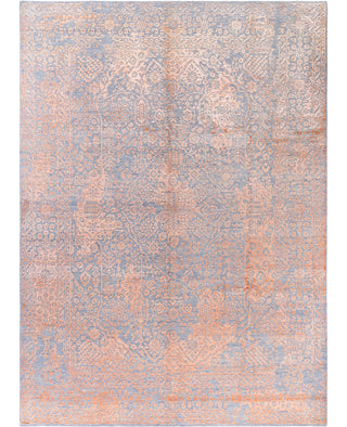 Traditional Abstarct Wool, Silk Hand Knotted Gray Area Rug 9' 1" x 12' 4"