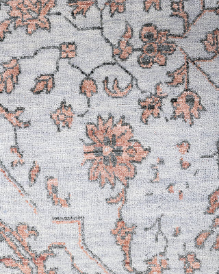 Traditional Ikat Hand Knotted Abstract Silk & Wool Blend Gray Area Rug 9' 1" x 12' 4"