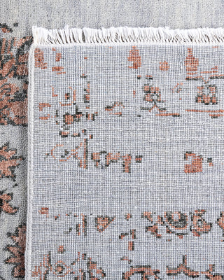 Traditional Ikat Hand Knotted Abstract Silk & Wool Blend Gray Area Rug 9' 1" x 12' 4"