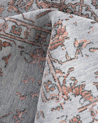 Traditional Ikat Hand Knotted Abstract Silk & Wool Blend Gray Area Rug 9' 1" x 12' 4"