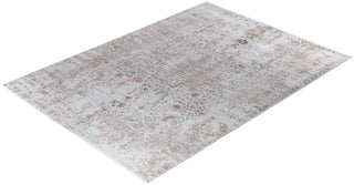 Traditional Ikat Hand Knotted Abstract Silk & Wool Blend Gray Area Rug 9' 1" x 12' 4"