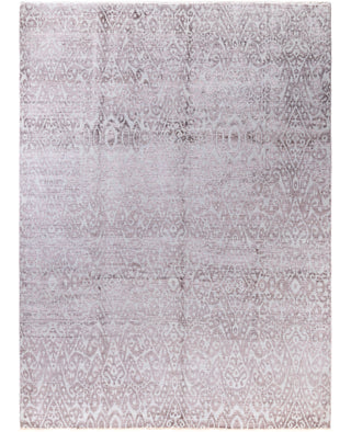 Traditional Abstarct Wool, Silk Hand Knotted Gray Area Rug 9' 0" x 12' 3"