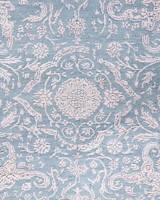 Traditional Ikat Hand Knotted Abstract Silk & Wool Blend Gray Area Rug 9' 0" x 11' 10"