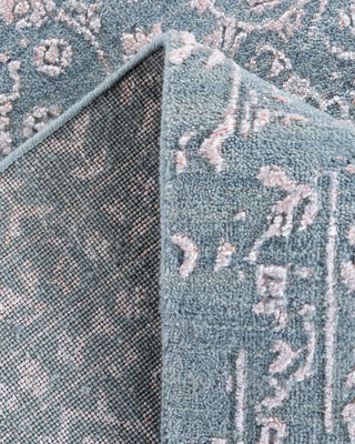 Traditional Ikat Hand Knotted Abstract Silk & Wool Blend Gray Area Rug 9' 0" x 11' 10"