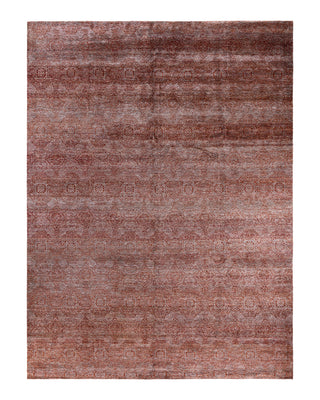 Bohemian Gabbeh Hand Knotted Floral Wool Gray Area Rug 9' 0" x 12' 1"
