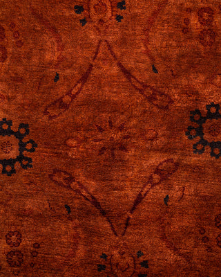 Contemporary Hand-Knotted Overdyed Brown Area Rug 3' 2" x 5' 7"
