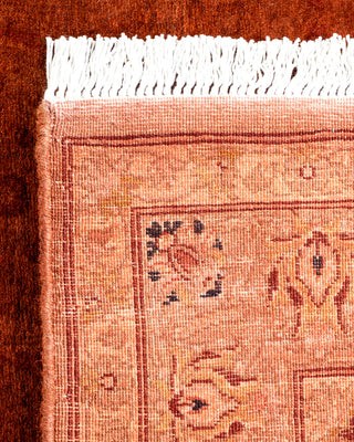 Contemporary Hand-Knotted Overdyed Brown Area Rug 3' 2" x 5' 7"