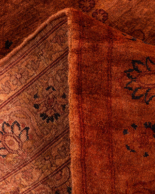 Contemporary Hand-Knotted Overdyed Brown Area Rug 3' 2" x 5' 7"