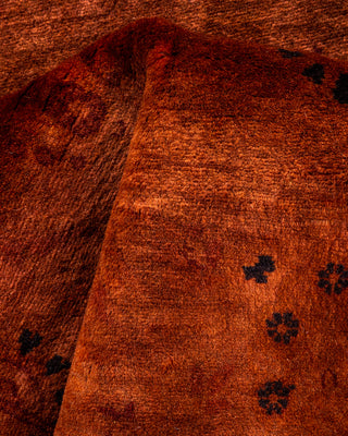 Contemporary Hand-Knotted Overdyed Brown Area Rug 3' 2" x 5' 7"
