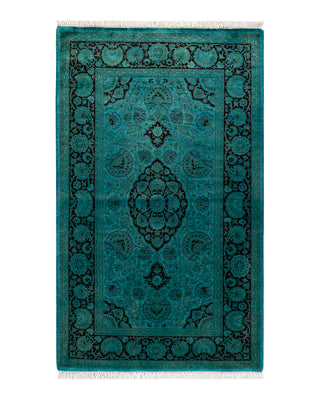 Modern Fine Vibrance Blue Area Rug 3' 2" x 5' 3"