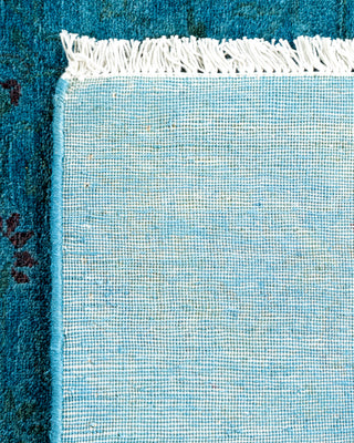 Contemporary Hand-Knotted Overdyed Blue Area Rug 3' 2" x 5' 3"