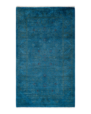 Modern Fine Vibrance Blue Area Rug 3' 2" x 5' 3"