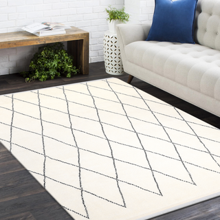 Shaggy Moroccan Hand-Knotted Bohemian Area Rug