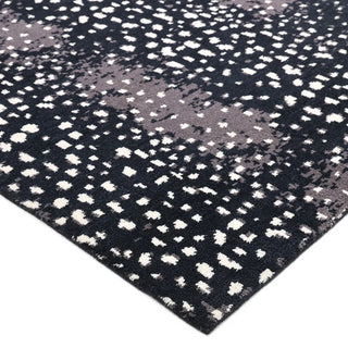 Louis Hand Knotted Contemporary Modern Animal Print Wool Black Area Rug