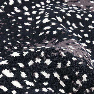 Louis Hand Knotted Contemporary Modern Animal Print Wool Black Area Rug