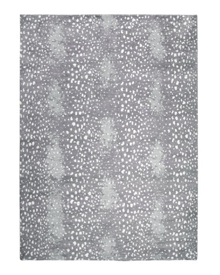 Louis Hand Knotted Contemporary Modern Animal Print Wool Black Area Rug