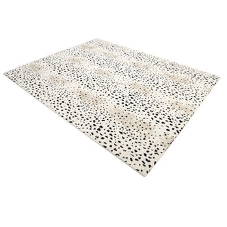 Louis Hand Knotted Contemporary Modern Animal Print Wool Black Area Rug