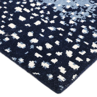 Louis Hand Knotted Contemporary Modern Animal Print Wool Black Area Rug
