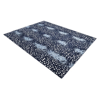 Louis Hand Knotted Contemporary Modern Animal Print Wool Black Area Rug