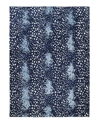 Louis Hand Knotted Contemporary Modern Animal Print Wool Black Area Rug