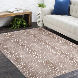 Louis Hand Knotted Contemporary Modern Animal Print Wool Black Area Rug