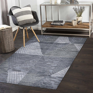 Erie Hand Knotted Modern Contemporary Solid Gray Area Rug - Solo Rugs
