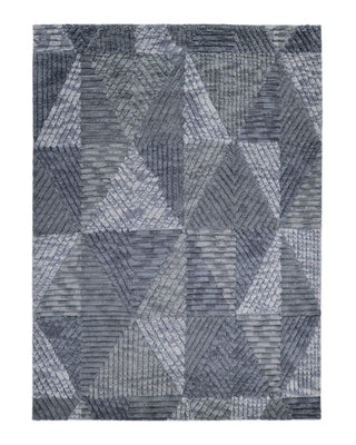 Erie Hand Knotted Modern Contemporary Solid Gray Area Rug