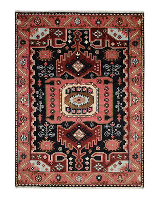 Mojave Hand Knotted Boho Black Area Rug