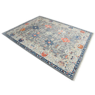 Hollis Hand Knotted Contemporary Transitional Light Gray Area Rug
