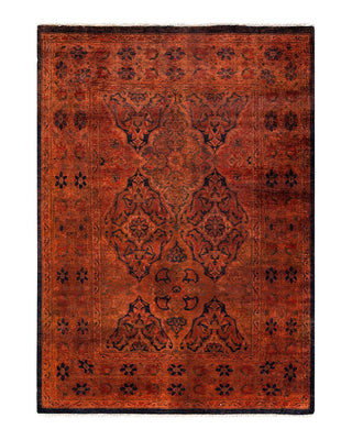Fine Vibrance, One-of-a-Kind Hand-Knotted Area Rug - Black, 4' 2" x 5' 9" - Solo Rugs
