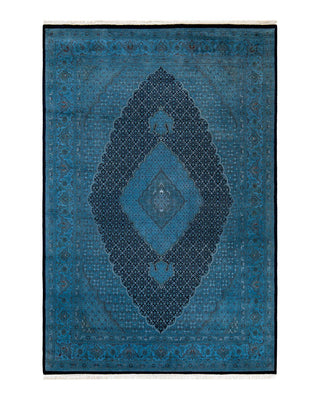 Fine Vibrance, One-of-a-Kind Hand-Knotted Area Rug - Black, 6' 7" x 9' 10" - Solo Rugs