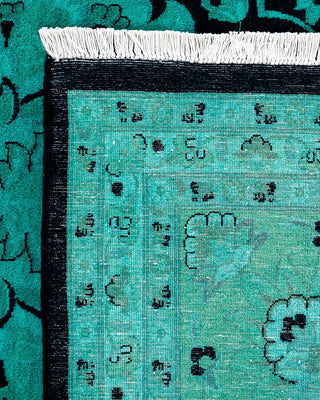 Fine Vibrance, One-of-a-Kind Hand-Knotted Area Rug - Black, 9' 0" x 12' 1" - Solo Rugs