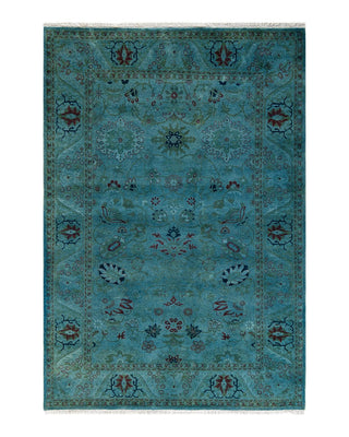 Fine Vibrance, One-of-a-Kind Hand-Knotted Area Rug - Blue, 4' 3" x 6' 3" - Solo Rugs