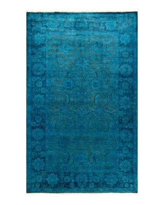Fine Vibrance, One-of-a-Kind Hand-Knotted Area Rug - Blue, 4' 7" x 7' 6" - Solo Rugs