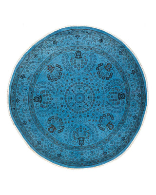Fine Vibrance, One-of-a-Kind Hand-Knotted Area Rug - Blue, 6' 0" x 6' 1" - Solo Rugs