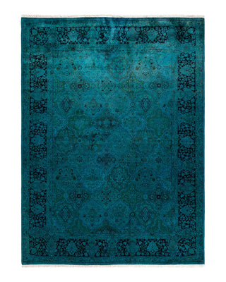 Fine Vibrance, One-of-a-Kind Hand-Knotted Area Rug - Blue, 6' 1" x 8' 3" - Solo Rugs