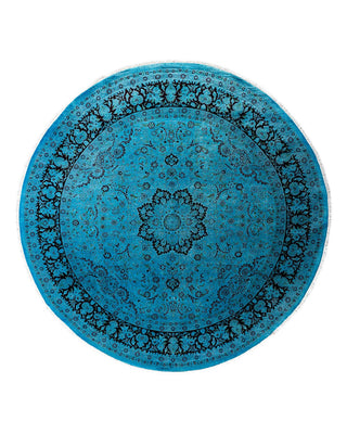 Fine Vibrance, One-of-a-Kind Hand-Knotted Area Rug - Blue, 8' 1" x 8' 2" - Solo Rugs