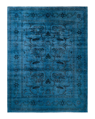 Fine Vibrance, One-of-a-Kind Hand-Knotted Area Rug - Blue, 9' 0" x 11' 10" - Solo Rugs
