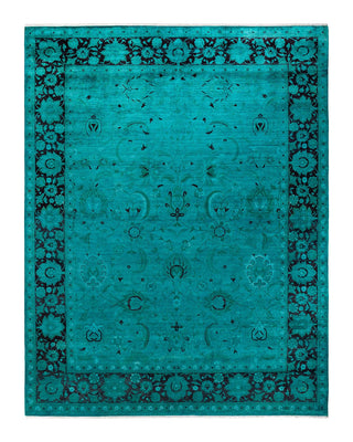 Fine Vibrance, One-of-a-Kind Hand-Knotted Area Rug - Blue, 9' 2" x 12' 1" - Solo Rugs
