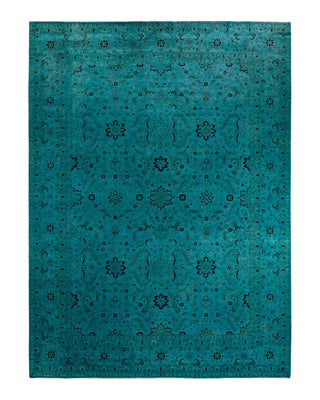 Fine Vibrance, One-of-a-Kind Hand-Knotted Area Rug - Blue, 9' 2" x 12' 5" - Solo Rugs