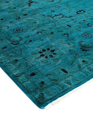 Fine Vibrance, One-of-a-Kind Hand-Knotted Area Rug - Blue, 9' 2" x 12' 5" - Solo Rugs