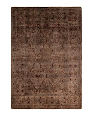 Fine Vibrance, One-of-a-Kind Hand-Knotted Area Rug - Brown, 4' 1" x 5' 10" - Solo Rugs