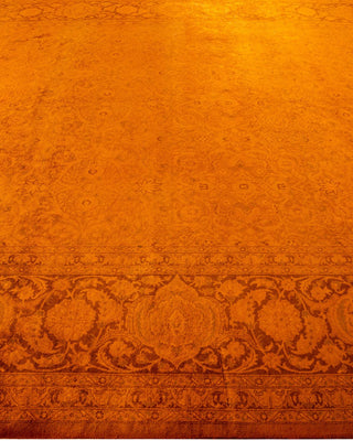 Fine Vibrance, One-of-a-Kind Hand-Knotted Area Rug - Gold, 9' 3" x 12' 3" - Solo Rugs