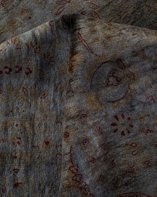 Fine Vibrance, One-of-a-Kind Hand-Knotted Area Rug - Gray, 9' 3" x 12' 5" - Solo Rugs