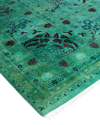 Fine Vibrance, One-of-a-Kind Hand-Knotted Area Rug - Green, 9' 2" x 12' 1" - Solo Rugs