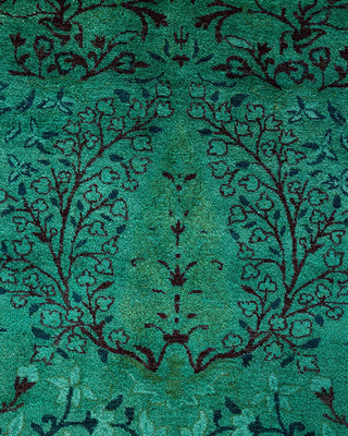 Fine Vibrance, One-of-a-Kind Hand-Knotted Area Rug - Green, 9' 2" x 12' 1" - Solo Rugs