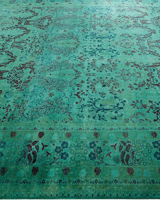 Fine Vibrance, One-of-a-Kind Hand-Knotted Area Rug - Green, 9' 2" x 12' 1" - Solo Rugs