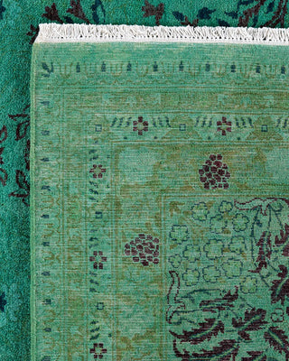 Fine Vibrance, One-of-a-Kind Hand-Knotted Area Rug - Green, 9' 2" x 12' 1" - Solo Rugs