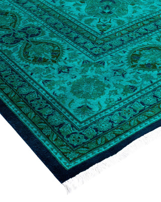Fine Vibrance, One-of-a-Kind Hand-Knotted Area Rug - Green, 9' 2" x 12' 3" - Solo Rugs