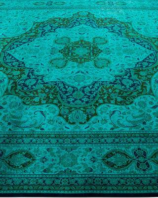 Fine Vibrance, One-of-a-Kind Hand-Knotted Area Rug - Green, 9' 2" x 12' 3" - Solo Rugs